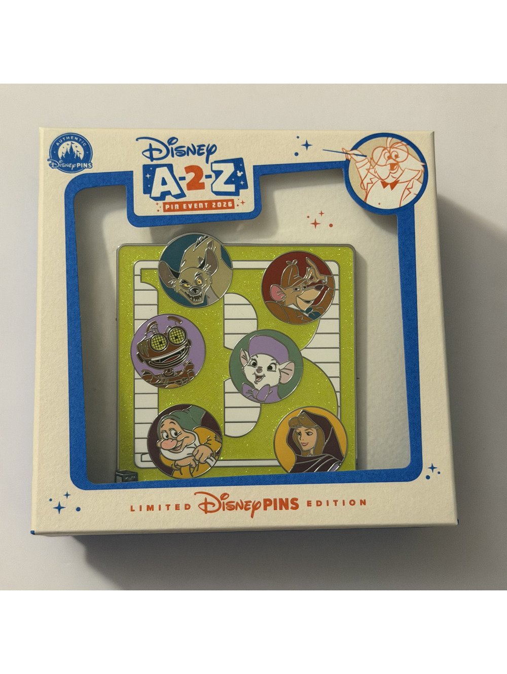 Disney Parks 2026 A-2-Z Pin Event B Letter Block Mini Jumbo Briar Rose LE 600
